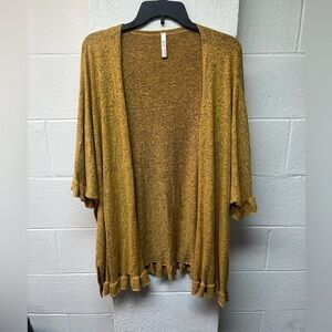 Women's Open-Front Cardigan in Mustard